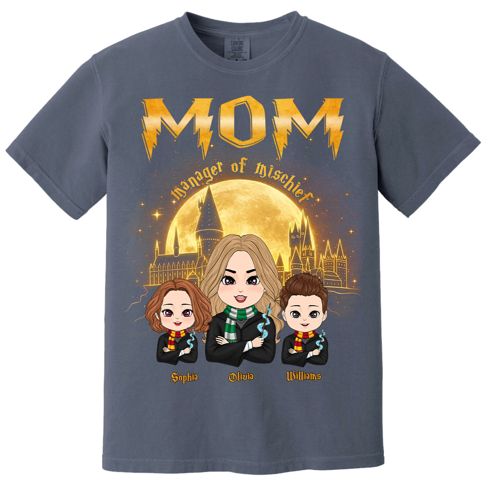 Mom Manager Of Mischief Customized Shirt, Gift For Mom, Mother's Day  L0411