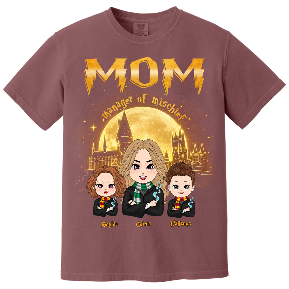 Mom Manager Of Mischief Customized Shirt, Gift For Mom, Mother's Day  L0411