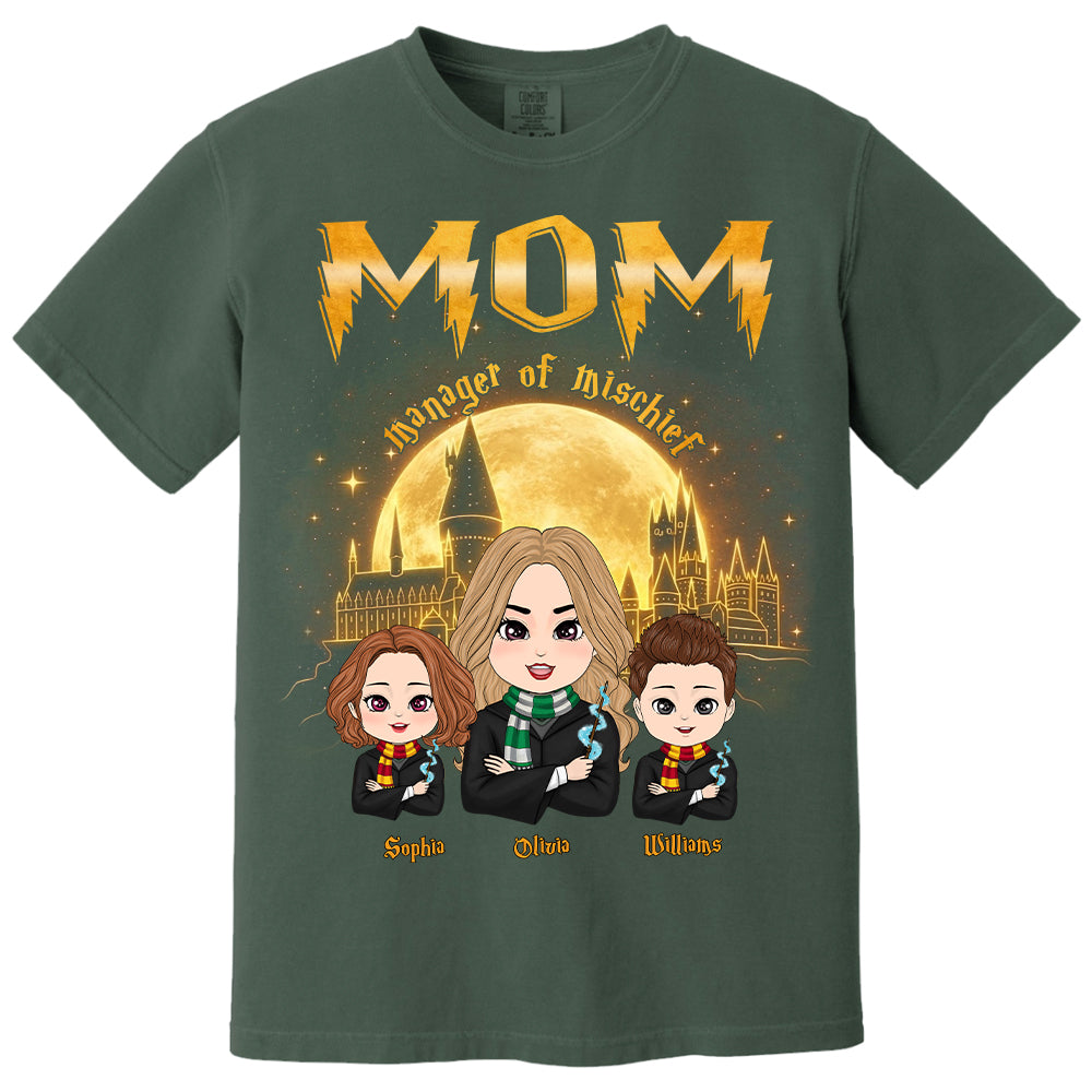 Mom Manager Of Mischief Customized Shirt, Gift For Mom, Mother's Day  L0411