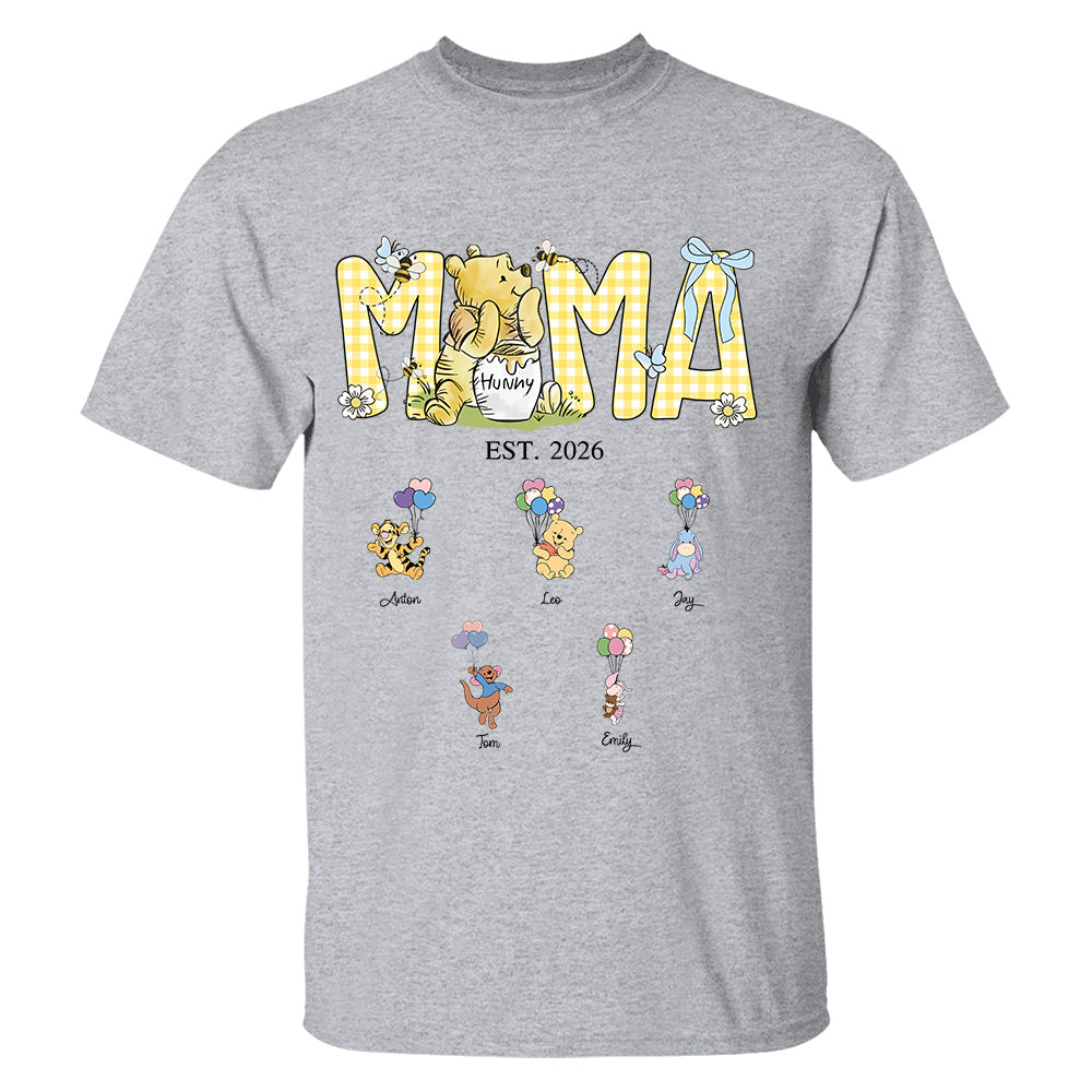 Custom Mama Bear Est And Grandkids Heart Shirts, Mama Est with Name On The Sleeve, Personalized Shirt Gift For Mom, Grandma, Custom Mother's Day Sweatshirt Shirt MI209