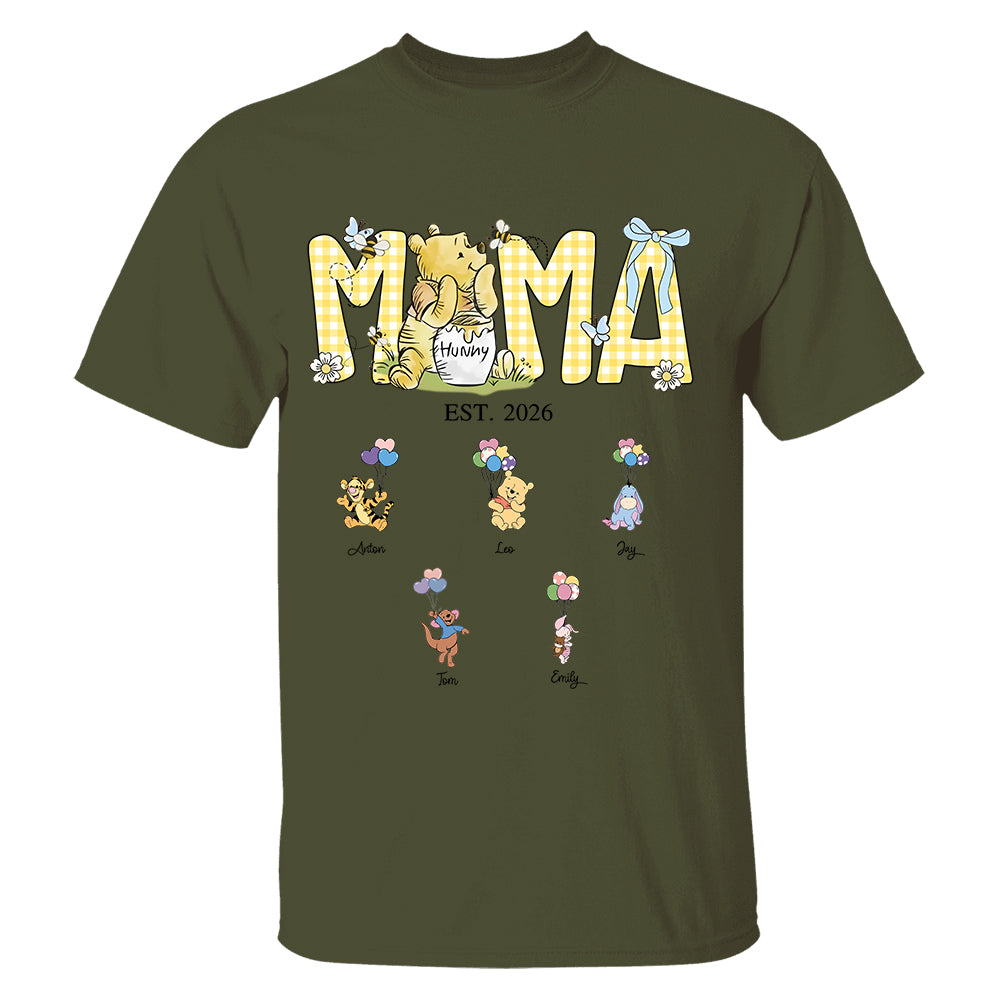 Custom Mama Bear Est And Grandkids Heart Shirts, Mama Est with Name On The Sleeve, Personalized Shirt Gift For Mom, Grandma, Custom Mother's Day Sweatshirt Shirt MI209