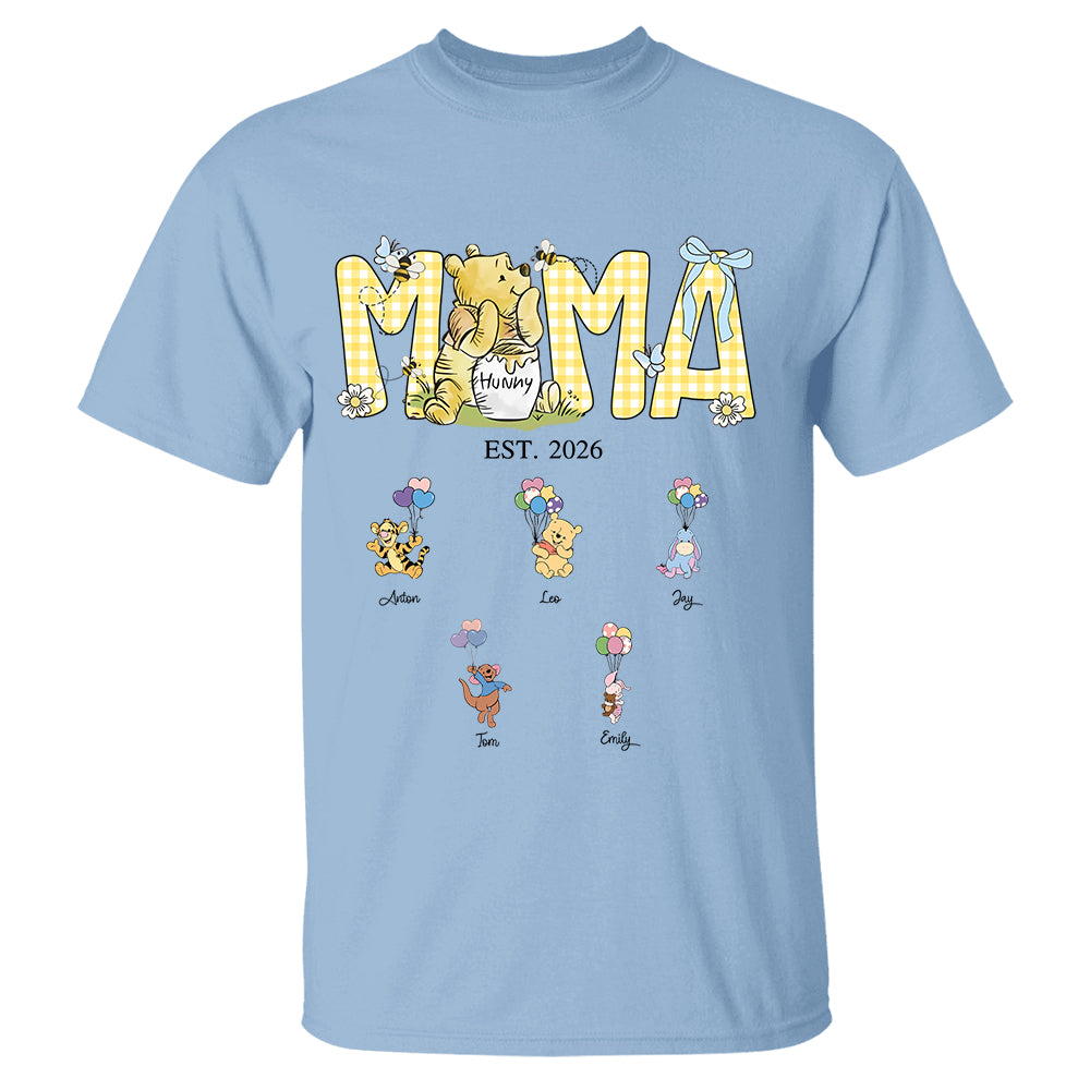 Custom Mama Bear Est And Grandkids Heart Shirts, Mama Est with Name On The Sleeve, Personalized Shirt Gift For Mom, Grandma, Custom Mother's Day Sweatshirt Shirt MI209