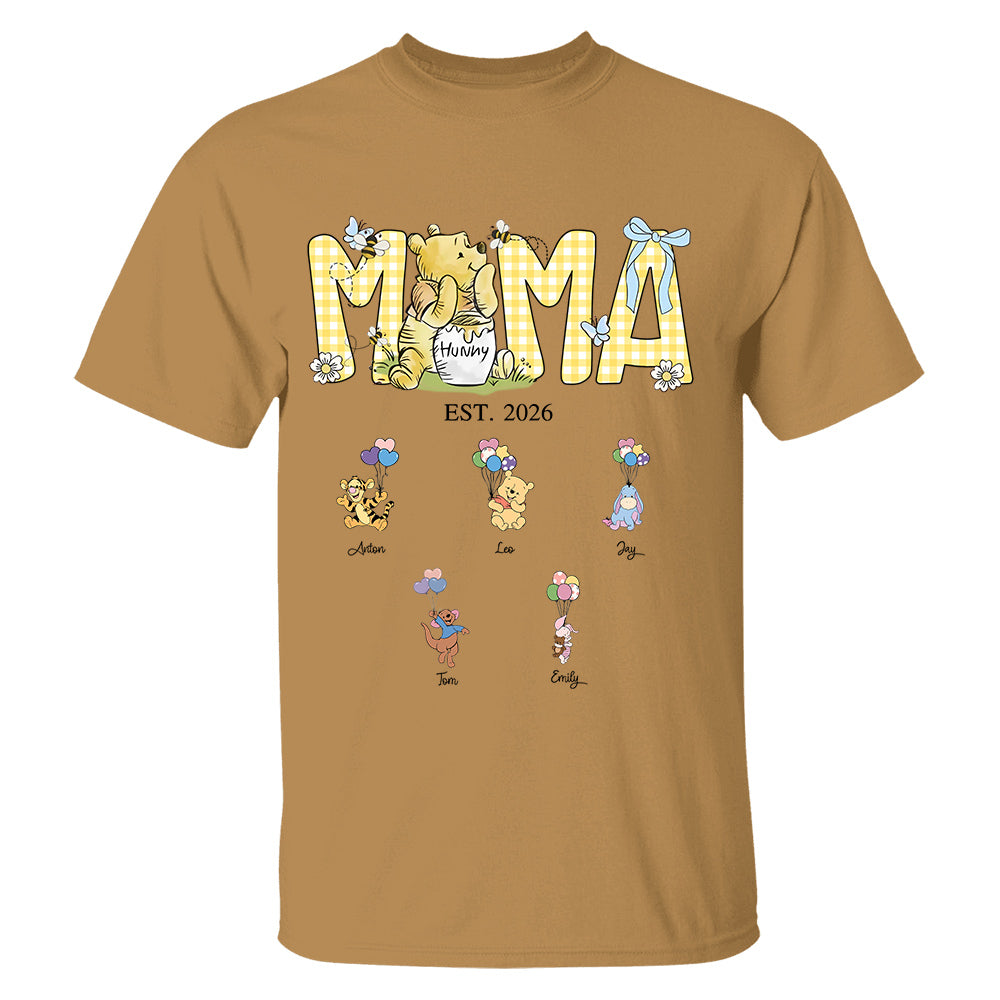 Custom Mama Bear Est And Grandkids Heart Shirts, Mama Est with Name On The Sleeve, Personalized Shirt Gift For Mom, Grandma, Custom Mother's Day Sweatshirt Shirt MI209