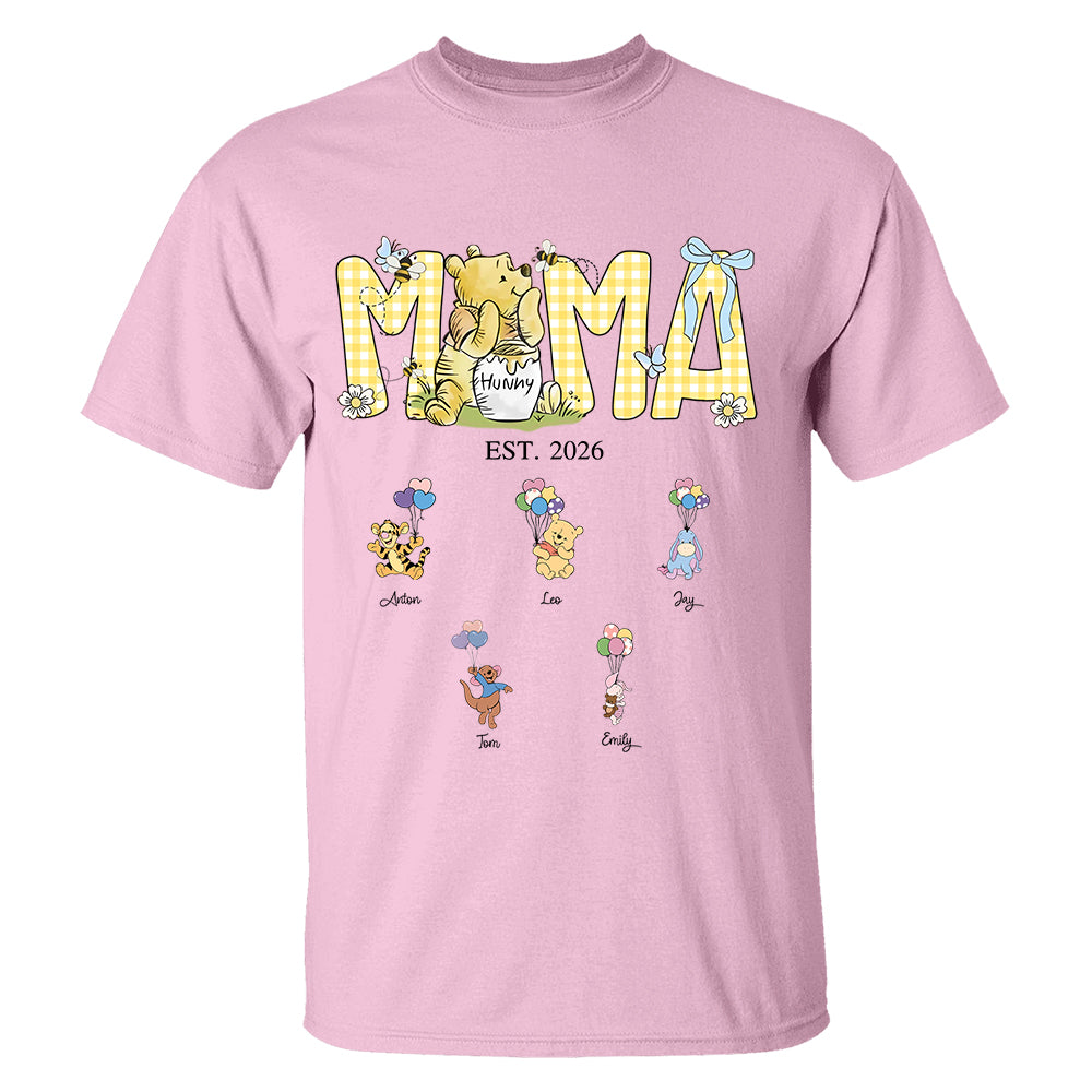 Custom Mama Bear Est And Grandkids Heart Shirts, Mama Est with Name On The Sleeve, Personalized Shirt Gift For Mom, Grandma, Custom Mother's Day Sweatshirt Shirt MI209