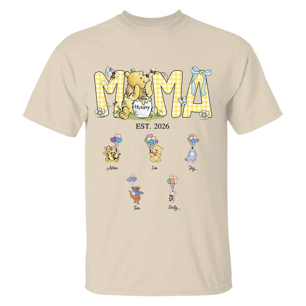 Custom Mama Bear Est And Grandkids Heart Shirts, Mama Est with Name On The Sleeve, Personalized Shirt Gift For Mom, Grandma, Custom Mother's Day Sweatshirt Shirt MI209