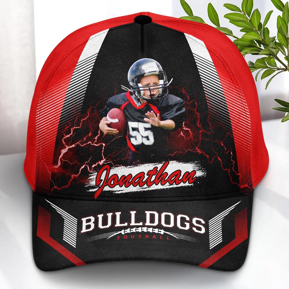 Custom Team Name Football Cap Gift For Football Family Personalized Photo Football Cap H2511
