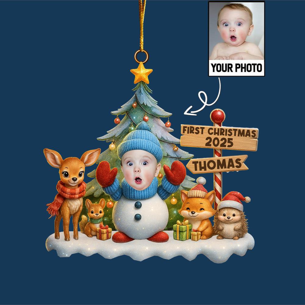 Custom Photo Under The Mistletoe With My Little Bundle Of Joy - Family Personalized Custom Ornament - Acrylic Custom Shaped - Christmas Gift For Baby Kids, Newborn Baby, First Christmas