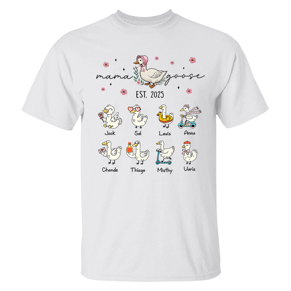 Mama Goose, Mama Silly Goose Shirt - Personalized Vintage Mama Goose Shirt Tu24
