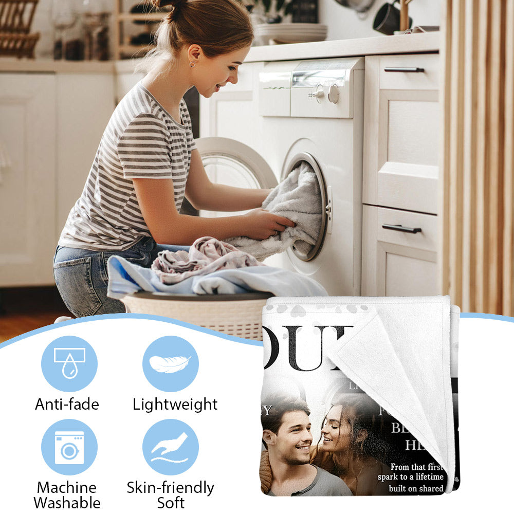 Personalized Love Story Couple Magazine Cover Blanket - Gift For Romantic Couple