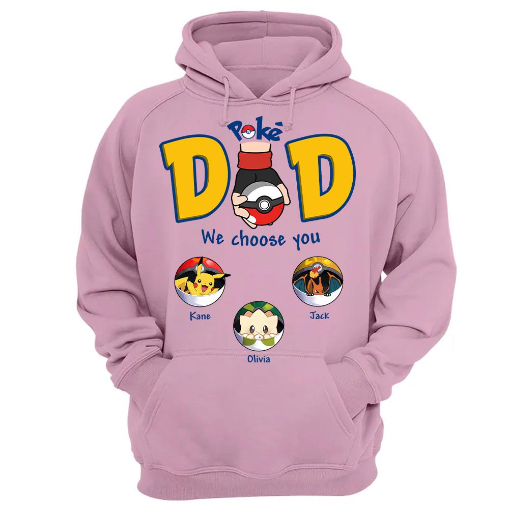 PokeDad Best Poke Dad Ever, Personalized PokéDad Shirt With Kids Name, Gifts For Dad, Gifts For Father's Day MI209 Hv01