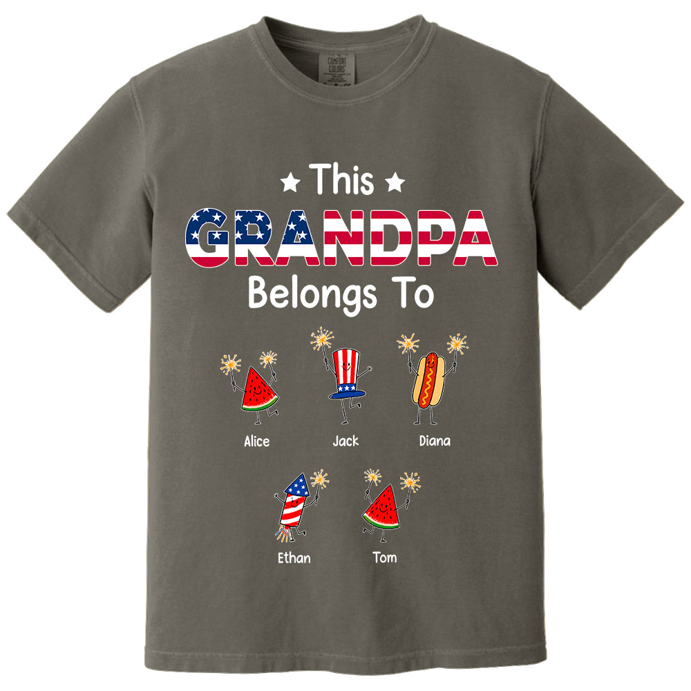 Personalized This Grandpa Belongs To Shirt, Custom Grandparents Shirt, Father's Day Gift, America 250th Anniversary Shirt, Patriotic Grandpa Tee 2026 Na02 TH23