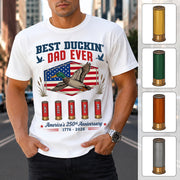 Best Duckin' Dad Ever, Personalized Dad Grandpa Shirt With Kid Names, Gift For Patriotics Duck Hunting, American 250th Anniversary MI209 TH23