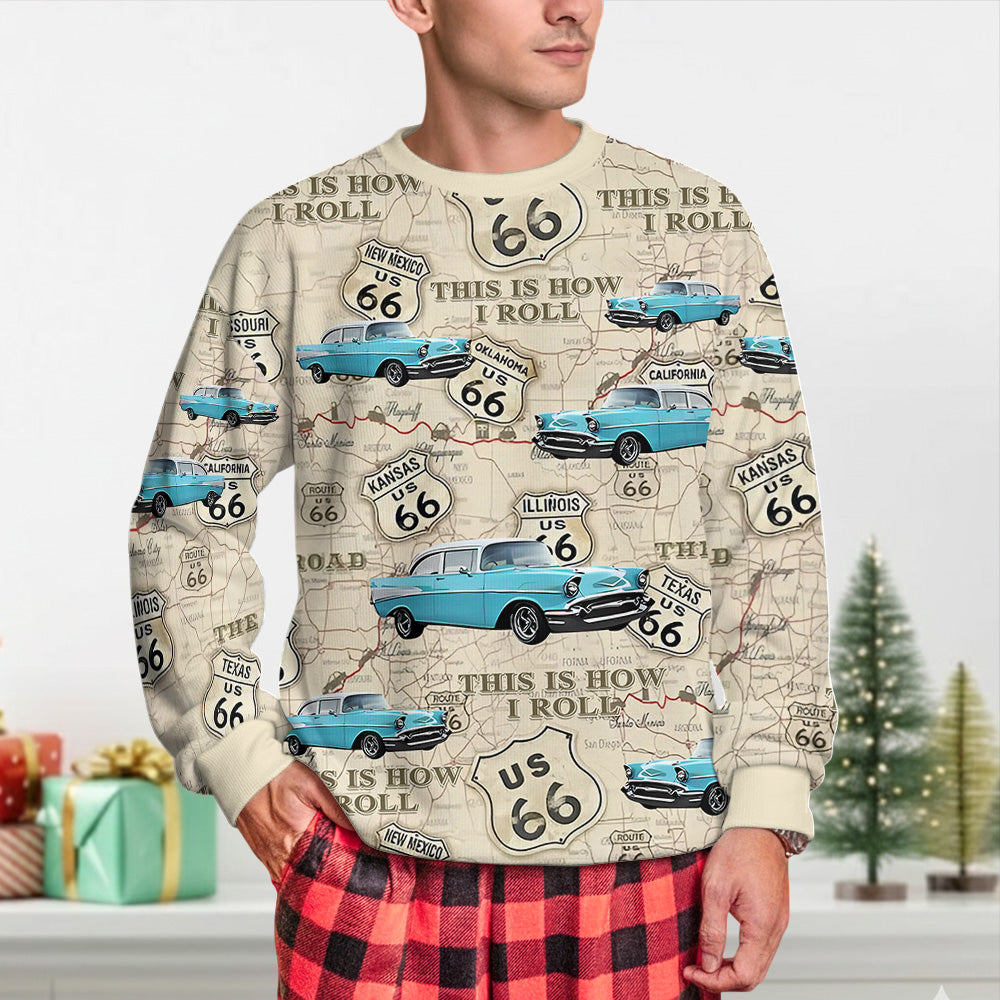 This Is How I Roll - Custom Vehicle Photo Upload Car Route 66 Ugly Sweater A2110