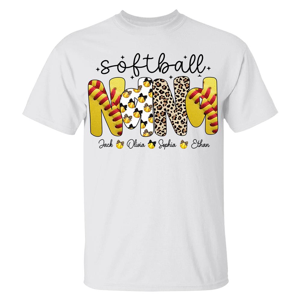 Personalized Softball Mama Shirt, Custom Softball Sports Grandma Nickname Shirt