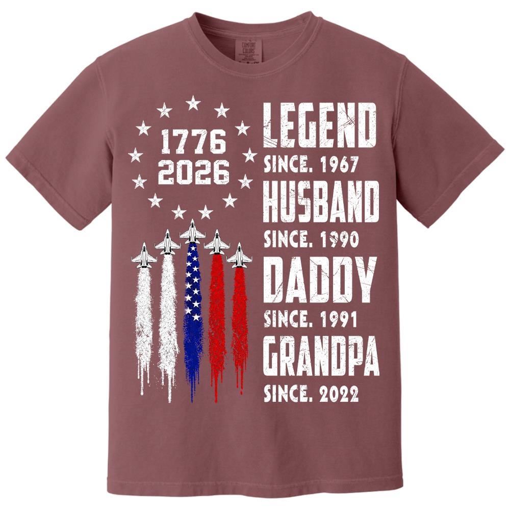Custom Legend Husband Dad Grandpa Nation Flag American 250th Anniversary Shirt, Father's Day Gift For Dad, Grandpa L0411 Hv01