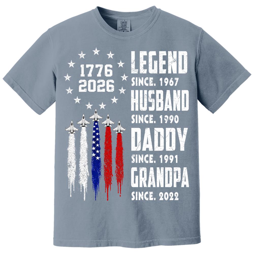 Custom Legend Husband Dad Grandpa Nation Flag American 250th Anniversary Shirt, Father's Day Gift For Dad, Grandpa L0411 Hv01