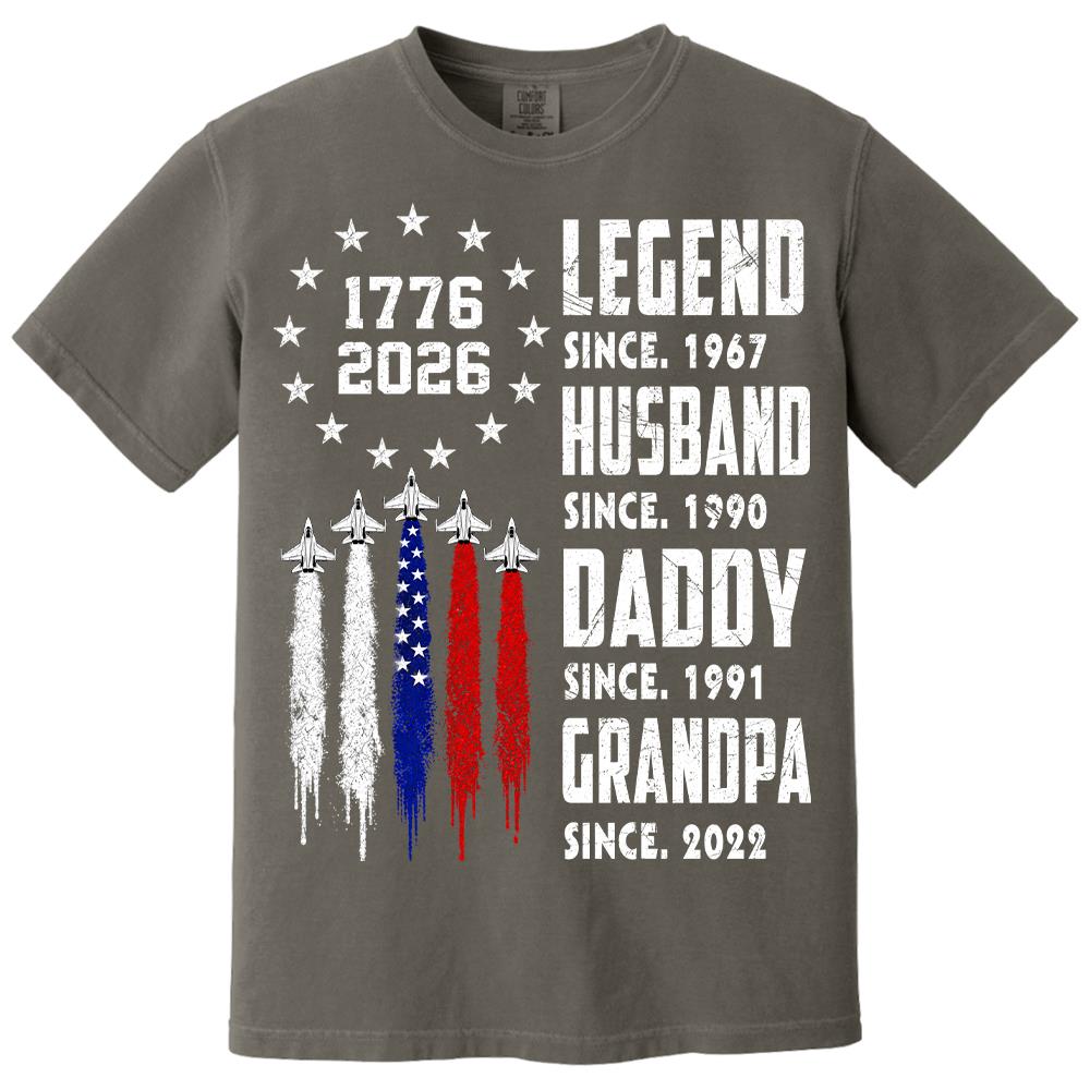 Custom Legend Husband Dad Grandpa Nation Flag American 250th Anniversary Shirt, Father's Day Gift For Dad, Grandpa L0411 Hv01