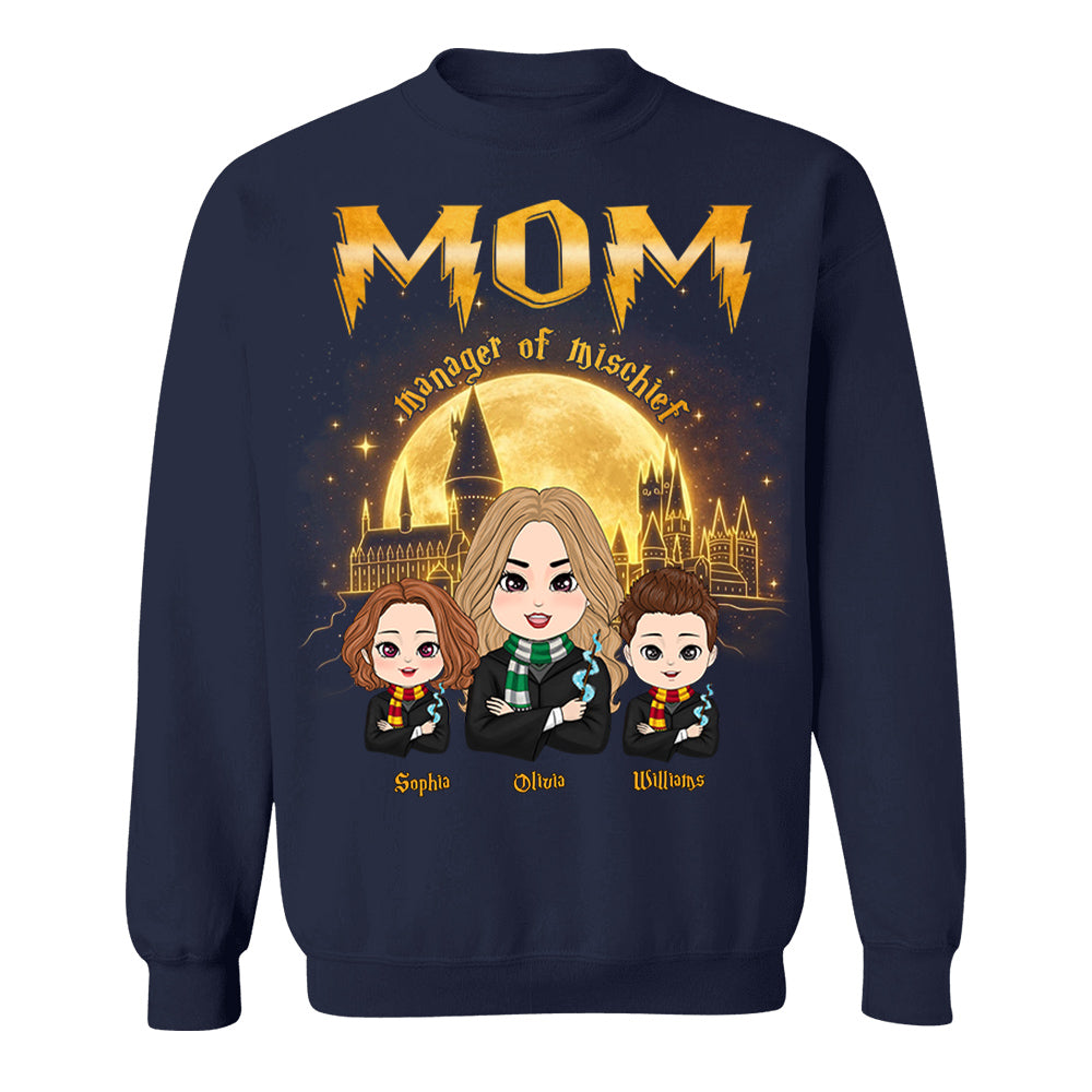 Mom Manager Of Mischief Customized Shirt, Gift For Mom, Mother's Day  L0411