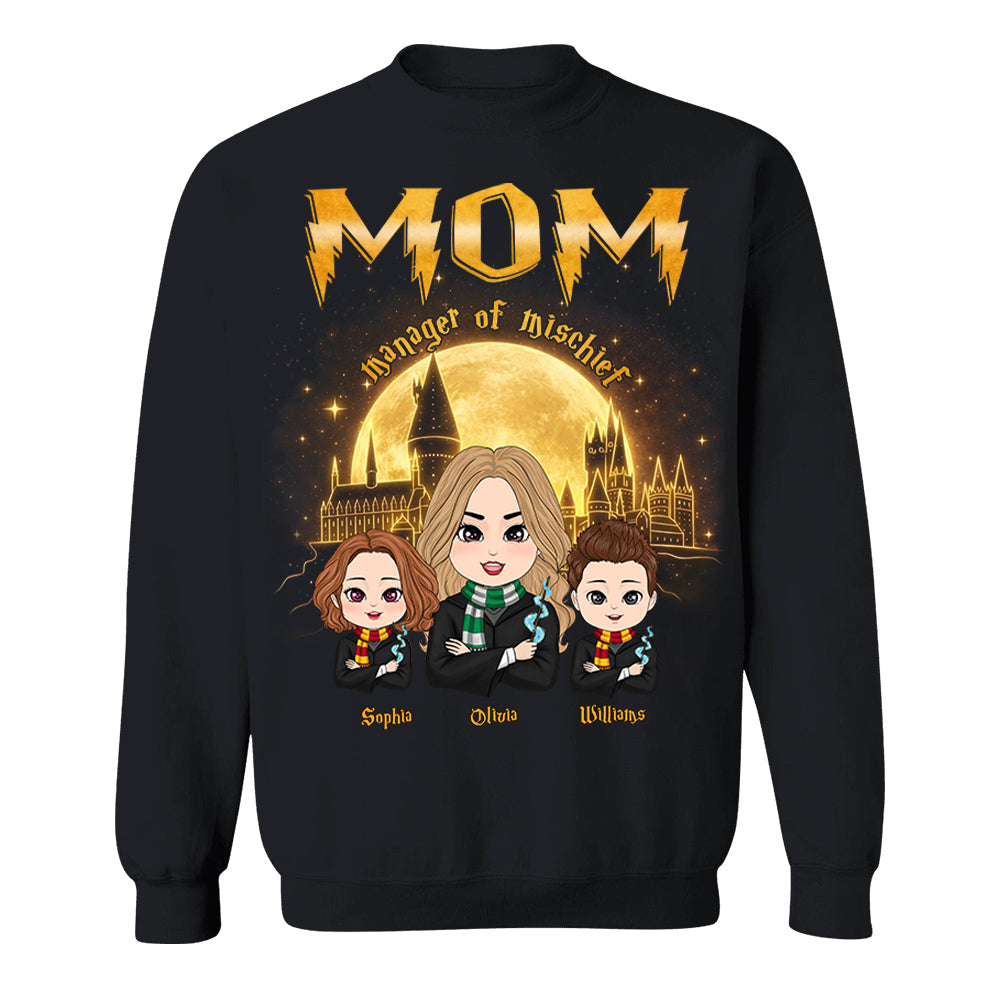 Mom Manager Of Mischief Customized Shirt, Gift For Mom, Mother's Day  L0411