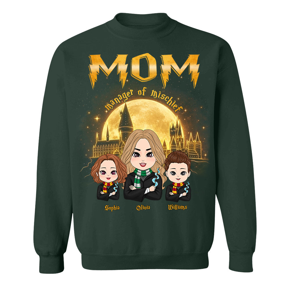 Mom Manager Of Mischief Customized Shirt, Gift For Mom, Mother's Day  L0411