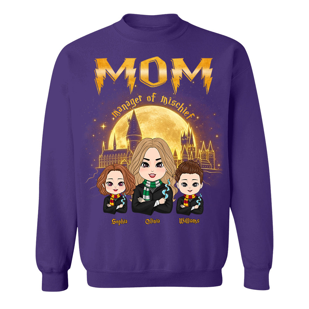 Mom Manager Of Mischief Customized Shirt, Gift For Mom, Mother's Day  L0411