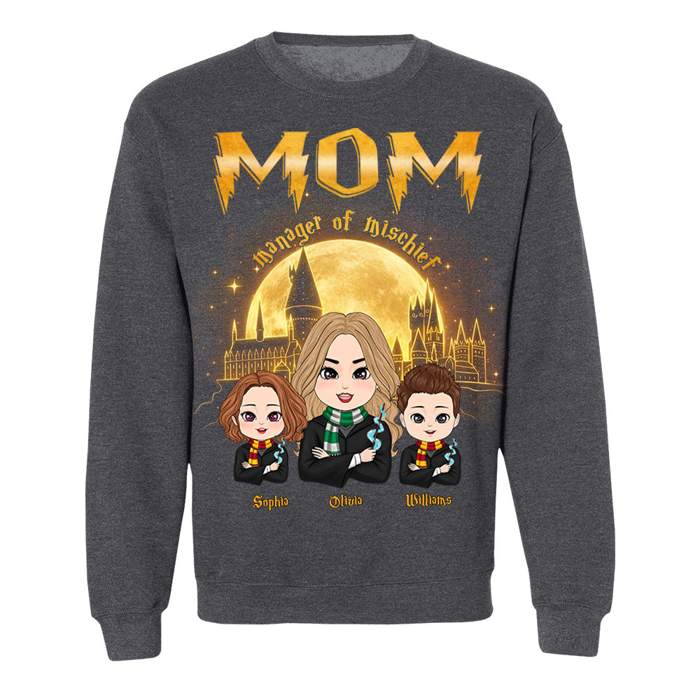 Mom Manager Of Mischief Customized Shirt, Gift For Mom, Mother's Day  L0411