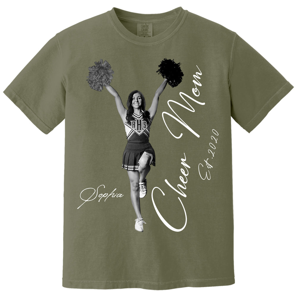 Cheer Mom -I'll Always Be Your Biggest Fan - Washed Tee Retro Bootleg Shirt For Cheerleading Vr2 Na02 Li29
