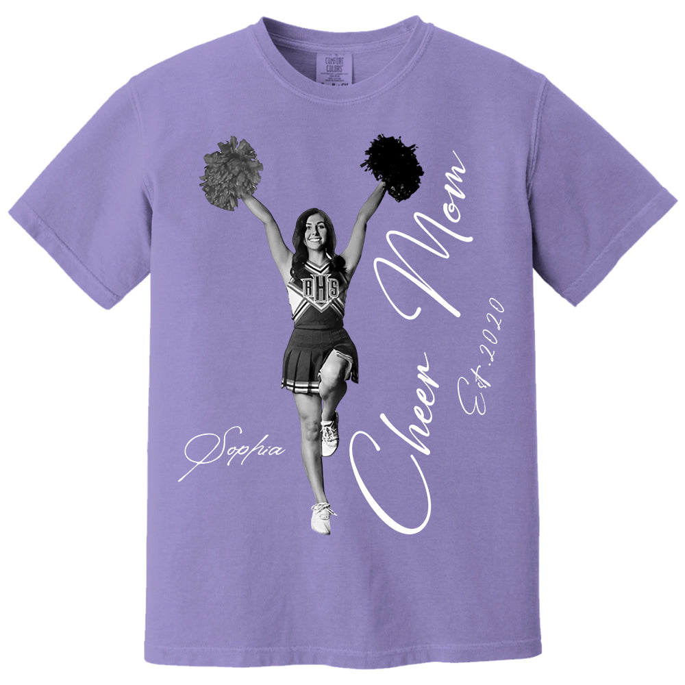 Cheer Mom -I'll Always Be Your Biggest Fan - Washed Tee Retro Bootleg Shirt For Cheerleading Vr2 Na02 Li29