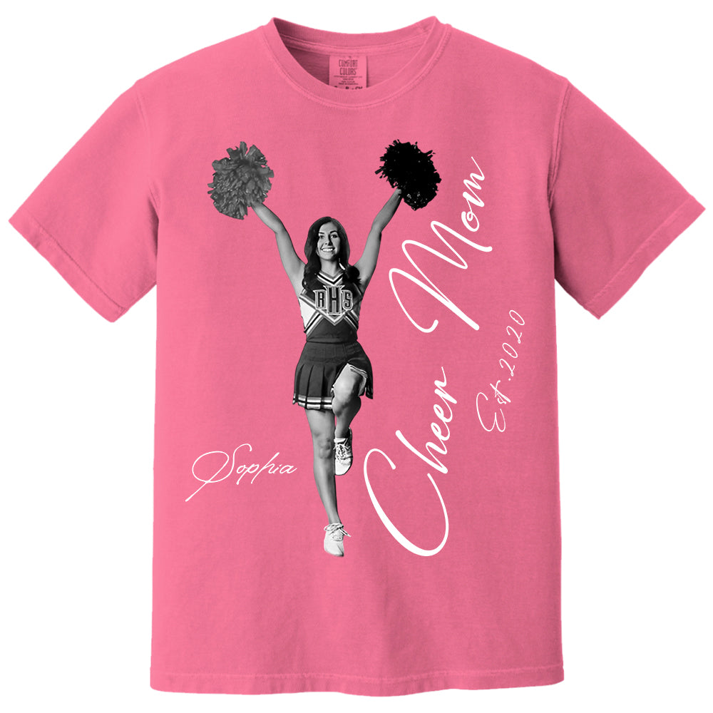 Cheer Mom -I'll Always Be Your Biggest Fan - Washed Tee Retro Bootleg Shirt For Cheerleading Vr2 Na02 Li29