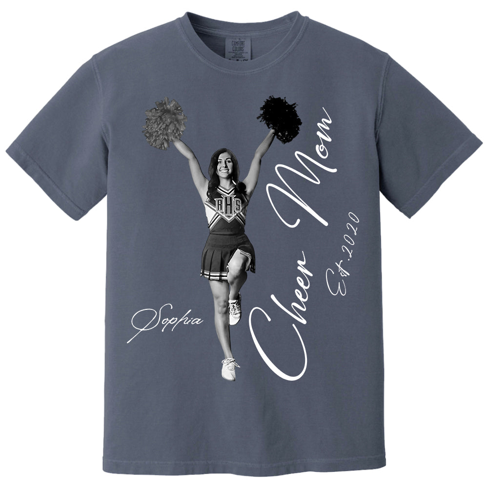 Cheer Mom -I'll Always Be Your Biggest Fan - Washed Tee Retro Bootleg Shirt For Cheerleading Vr2 Na02 Li29