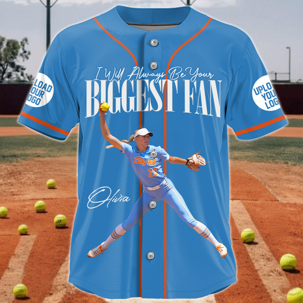 Custom Photo Softball Game Day - Personalized Softball Baseball Jersey - Gift for Softball Family, Softball Lovers A2110 Li29