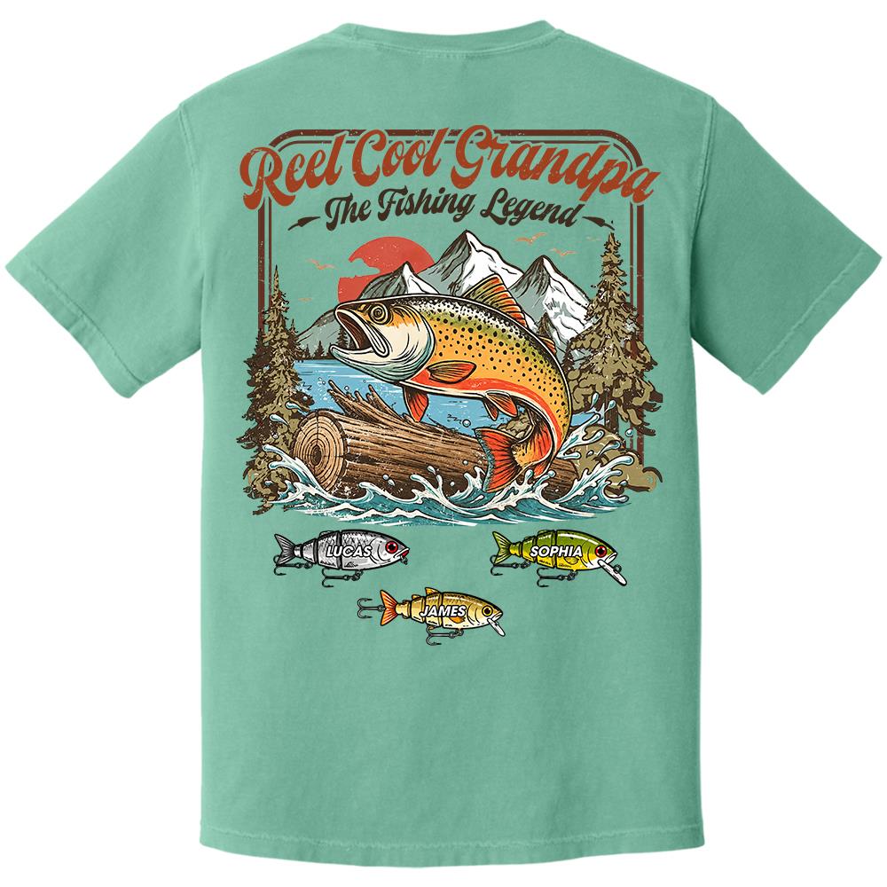 Personalized Reel Cool Grandpa T-Shirt – Funny Fishing Grandpa Shirt Hv01