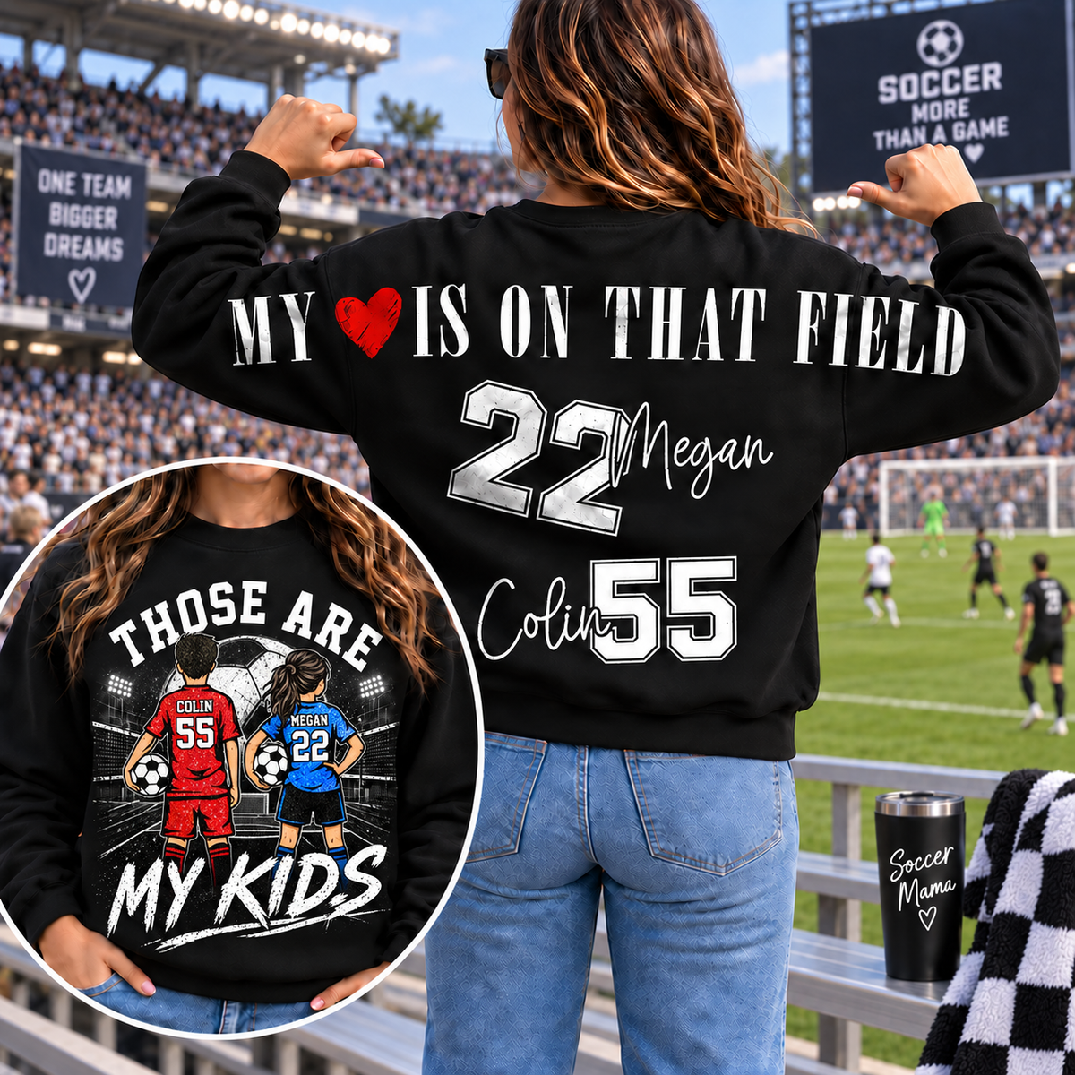 Personalized Those Are My Kids Soccer Mom Shirt, Custom Sports Mom Gameday Shirt T1807 VH01