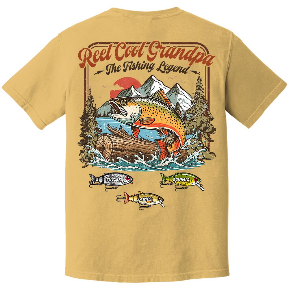 Personalized Reel Cool Grandpa T-Shirt – Funny Fishing Grandpa Shirt Hv01