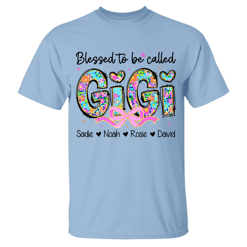 Personlized Blessed To Be Called Grandma Shirt, Custom Nickname and Kid T1807 NV01