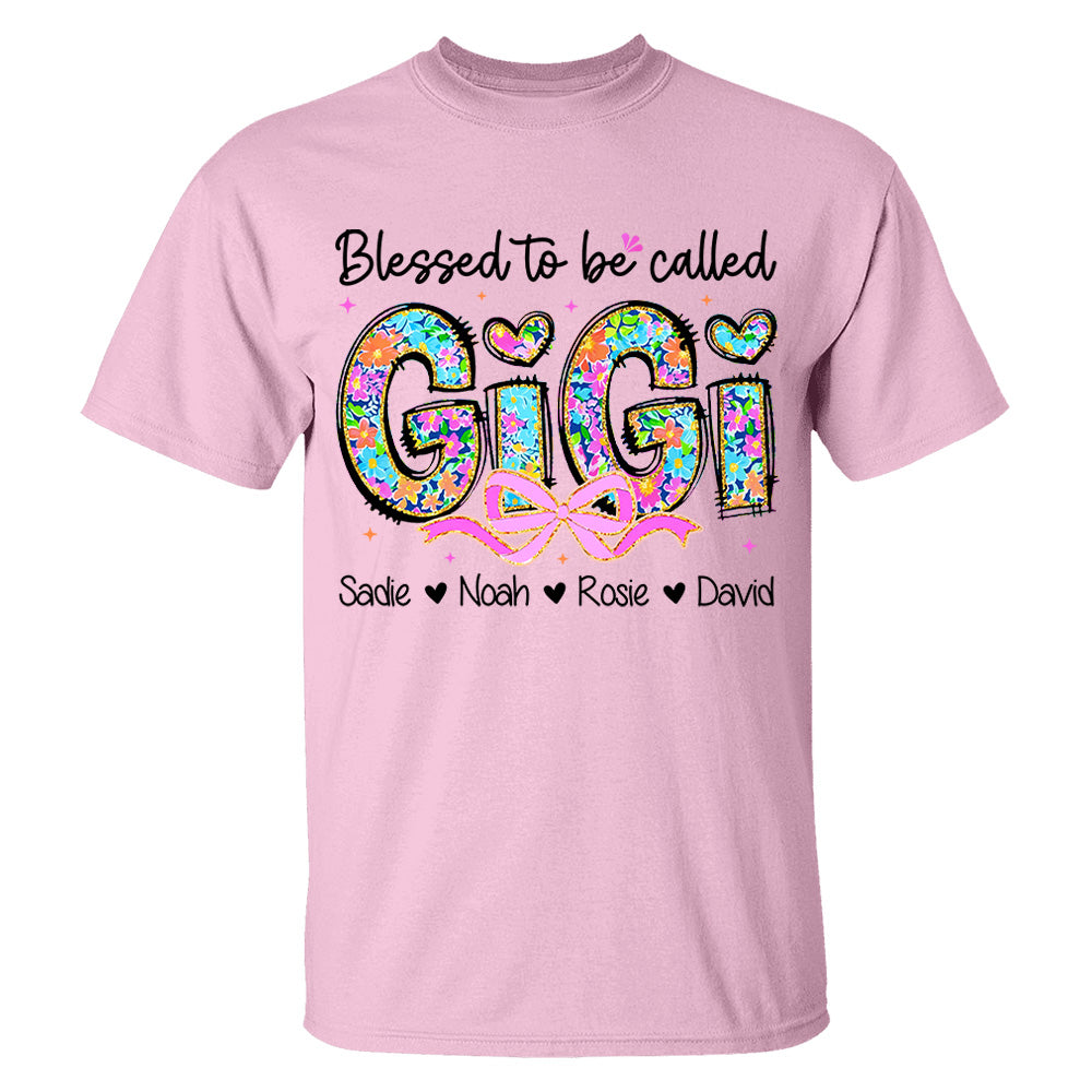 Personlized Blessed To Be Called Grandma Shirt, Custom Nickname and Kid T1807 NV01