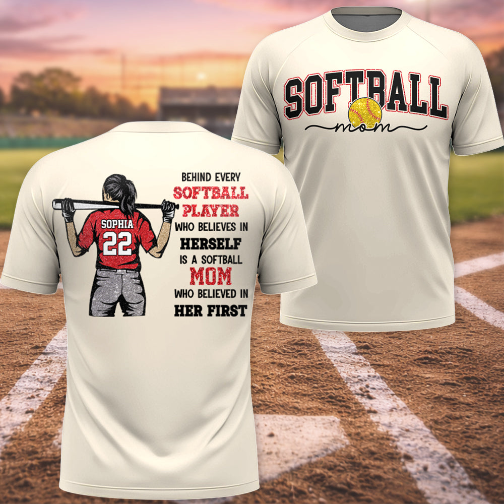 Softball Mom - Behind Every Softball Player Shirt - Personalized Shirt For Softball Family T1807 Hv01