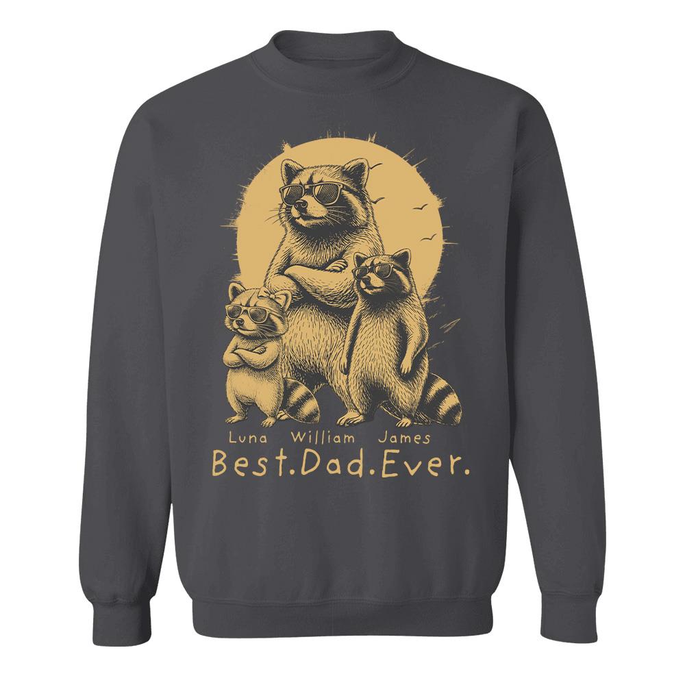 Best Dad Ever Dad Raccoon, Personalized T-Shirt Father Day, Gifts for Dad Husband, Funny Papa Tshirt Cool Daddy Raccoon Tee MI209 Hv01