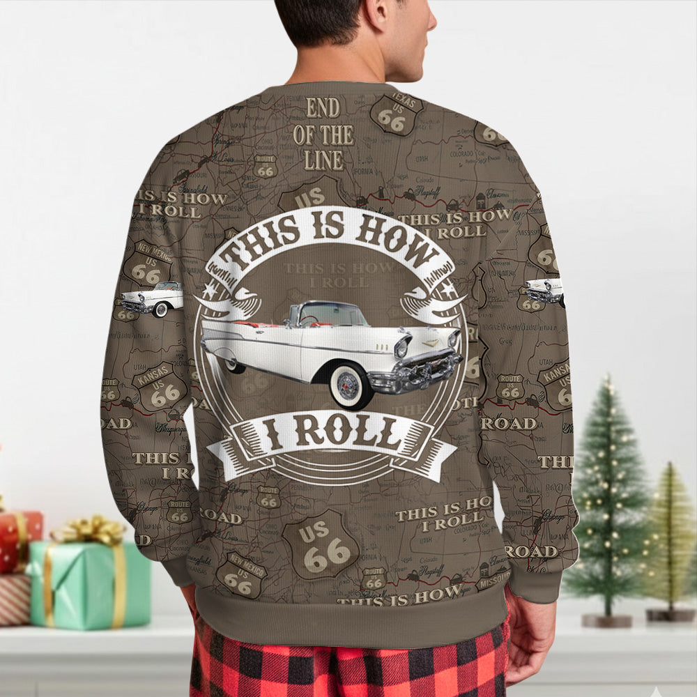 This Is How I Roll - Custom Vehicle Photo Upload Car Route 66 Ugly Sweater A2110
