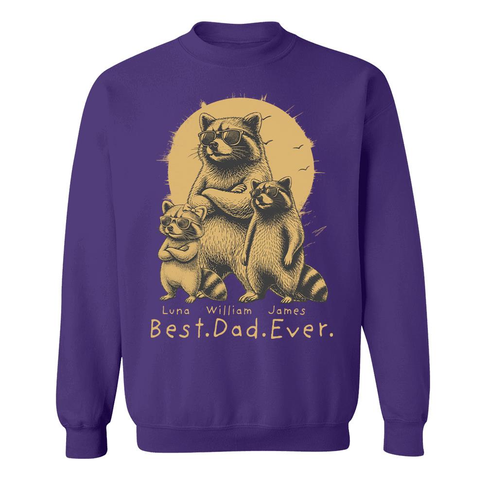 Best Dad Ever Dad Raccoon, Personalized T-Shirt Father Day, Gifts for Dad Husband, Funny Papa Tshirt Cool Daddy Raccoon Tee MI209 Hv01
