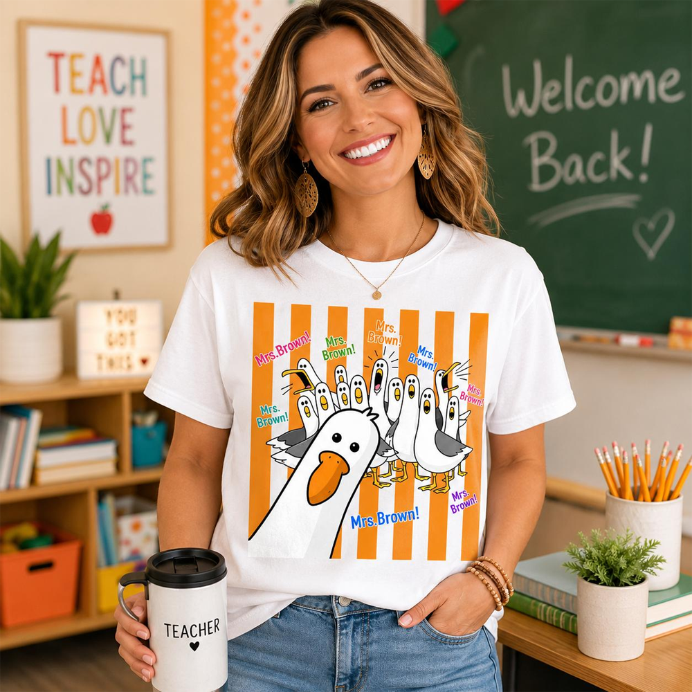 Custom Funny Seagulls Teacher Name Shirt, Teacher Appreciation Gift L0411 Hv01
