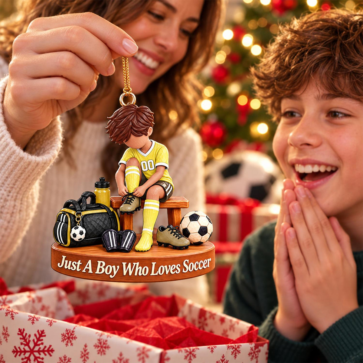 Personalized Soccer Player Ornament, Custom Name Soccer Player Gift Vr1 Hv01