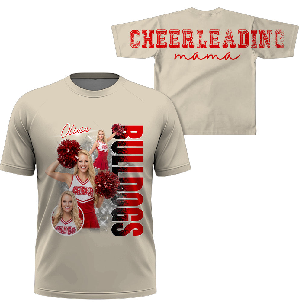 Personalized Chearleading Mom Sweatshirt, Custom Large Back Graphic Cheer, Gift For Cheer Mom Cheerleader Lovers MI209 VH01