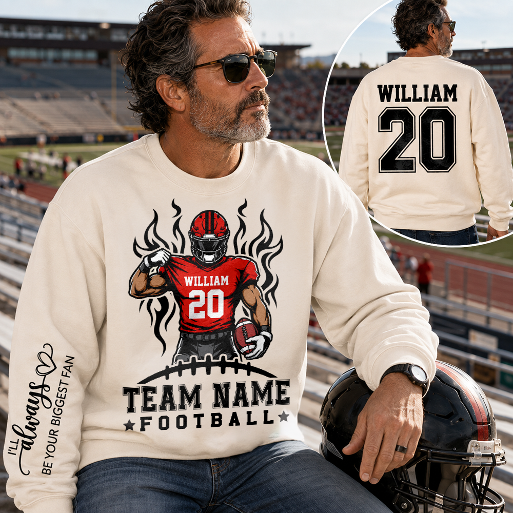 Personalized American Football Team Shirt - I'll Always Be Your Biggest Fan - Custom Shirt For Football Family T1807 Hv01