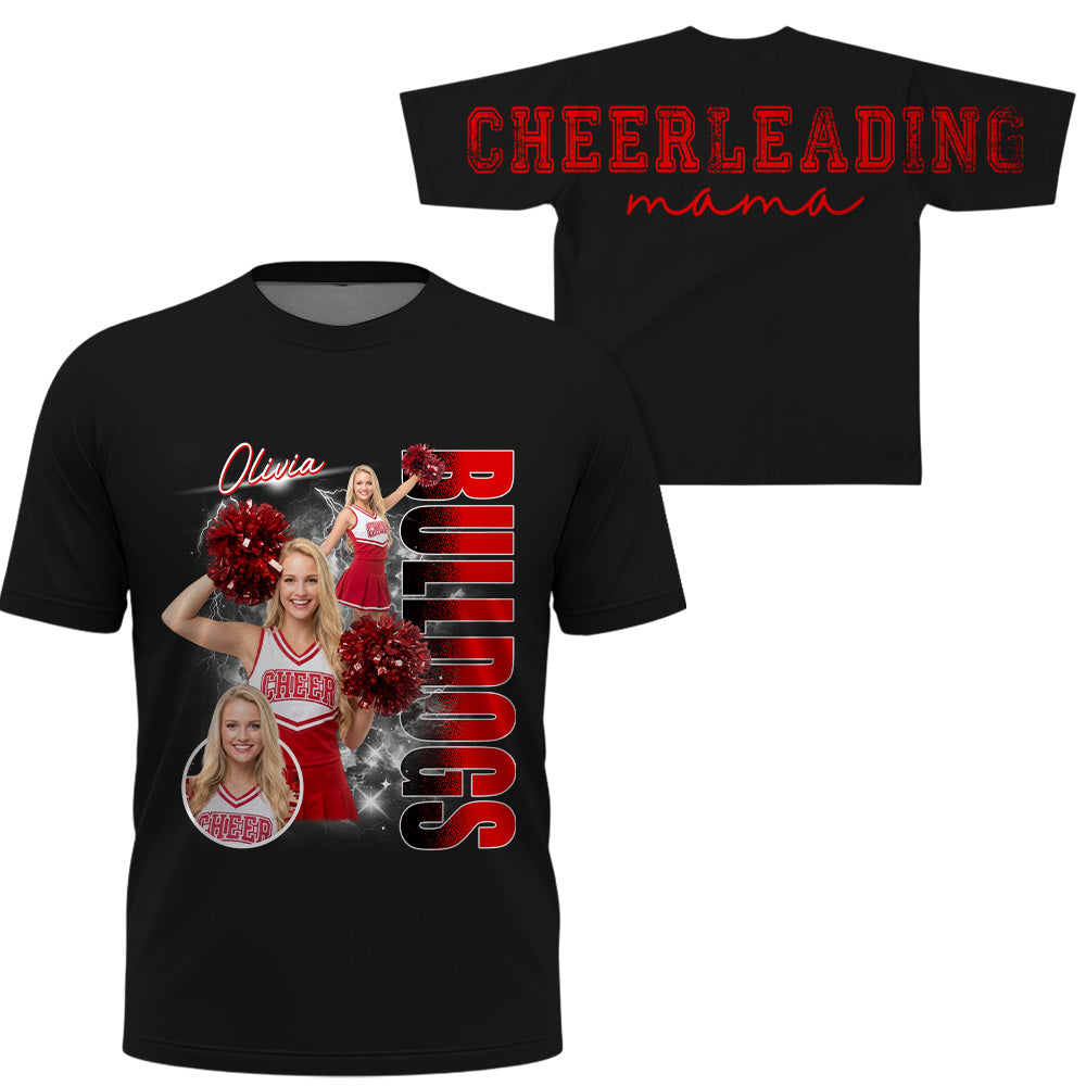 Personalized Chearleading Mom Sweatshirt, Custom Large Back Graphic Cheer, Gift For Cheer Mom Cheerleader Lovers MI209 VH01