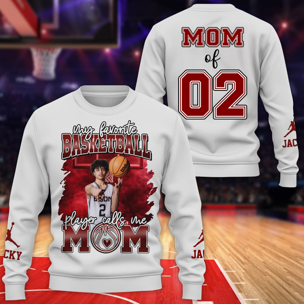 My Favorite Basketball Player Calls Me Mom - Personalized All Over Print Shirt For Basketball Lovers T1807