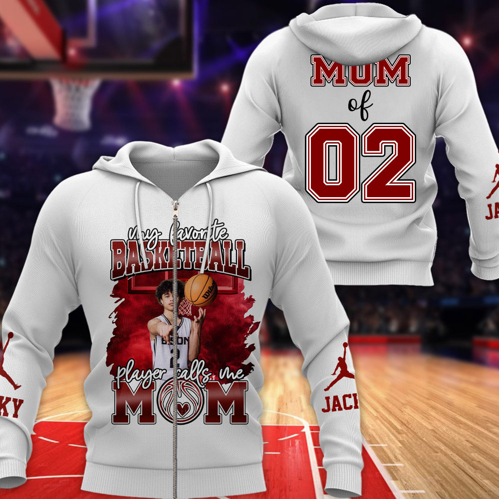 My Favorite Basketball Player Calls Me Mom - Personalized All Over Print Shirt For Basketball Lovers T1807