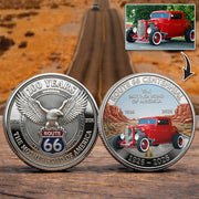 Celebrate 100 Years of Road Route 66 and America 250th Anniversary - Personalized Hot Rods Photo Commemorative Coin A2110