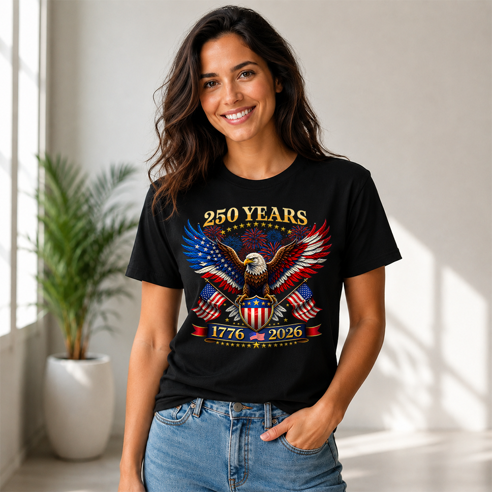 America 250 Years T-Shirt, 1776-2026 USA 250th Anniversary Independence Day Tee
