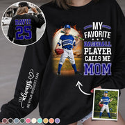 My Favorite Players Calls Me Mom, Personalized Baseball Shirt, Gift For Baseball Lover Na02